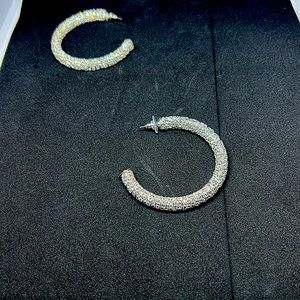 Bling strong AB/Silver Hoops
